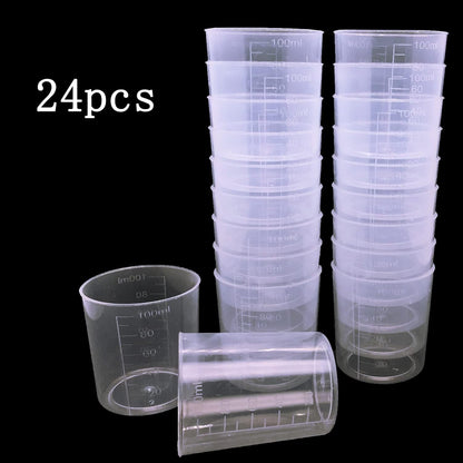 24 Pcs Clear Scale Cups, Plastic Graduated Cups 3.4Oz.5