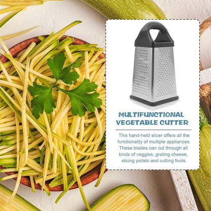Multifunctional 4-Sided Stainless Steel Vegetable Grater Slicer Cutter Kitchen Tool for Grating Shredding and Slicing – Sturdy Handheld Kitchen Supplies for Food Preparation5