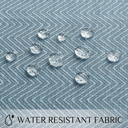 Outdoor Linen Tablecloth Square, Waterproof Cotton Boho Farmhouse Table Cloths with Tassel, Heavy Weight Wrinkle Free Table Cover for Picnic Camping Dining - 55 X 55 Inch, Blue Stripe3