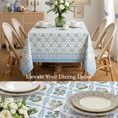 Waterproof Tablecloth Floral Table Cloth Spill Proof Rectangle Tablecloths for Dining Room, Wipeable Fabric Table Cover for Kitchen4
