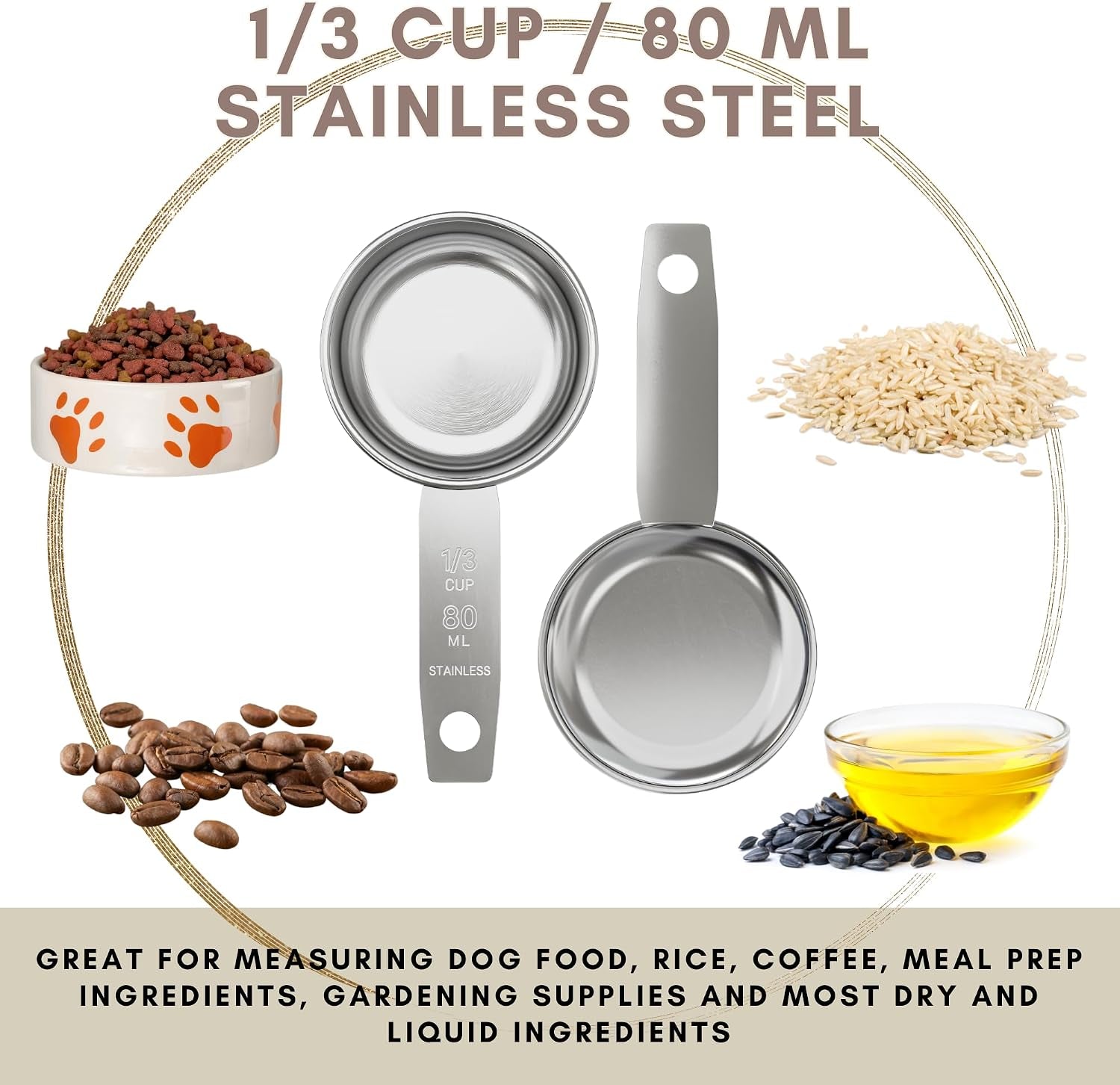 1-3-cup-stainless-steel-measuring-cup-sturdy-metal-80-ml-80-cc-3-oz-single-cup-for-wet-and-dry-ingredients-great-for-use-as-1-3-cup-dog-food-scoop-1-pk