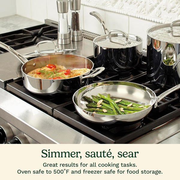 French Classic Tri-Ply Stainless 10-Piece Cookware Set, Silver2
