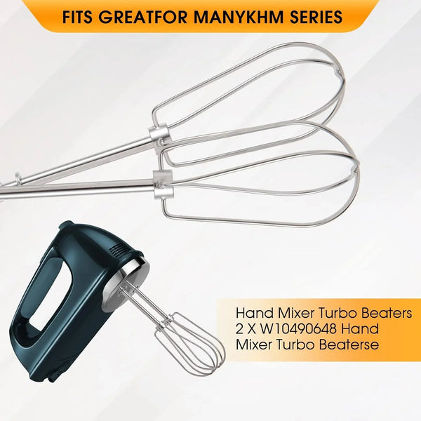 Hand Mixer Beaters Attachments for Kitchenaid W10490648, KHM5APWH7 | Compatible with Kitchenaid Hand Mixer KHM2B AP5644233 PS40828594