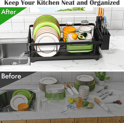 Dish Drying Rack for Small Kitchen Counter with Utensil Holder6