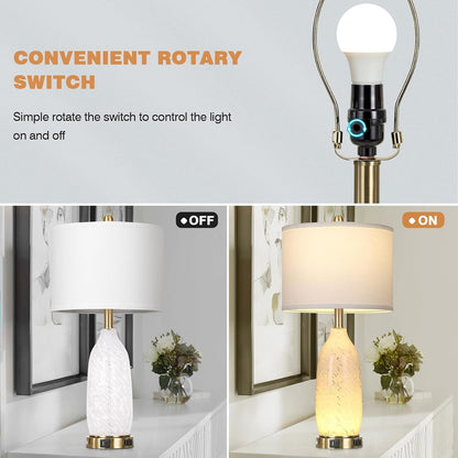 26" Modern Clear Glass Table Lamps Set of 2,Nightstand Lamp with USB A+C Ports & AC Outlet,Bedside Lamps with 3-Way Dimmable Touch Control Night Light for Bedroom Living Room(Bulbs Included)7