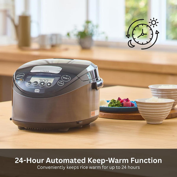 Jpw H10U 5.5 Cup Induction Rice Cooker, 14 Presets, LCD (Black) | 14 Menu Presets, LCD Display, 24-Hour Keep-Warm5