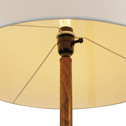 Novogratz X Globe Harrington 65" Floor Lamp, 2-Tone Faux Wood Base, White Fabric Shade, Socket Rotary Switch 672256