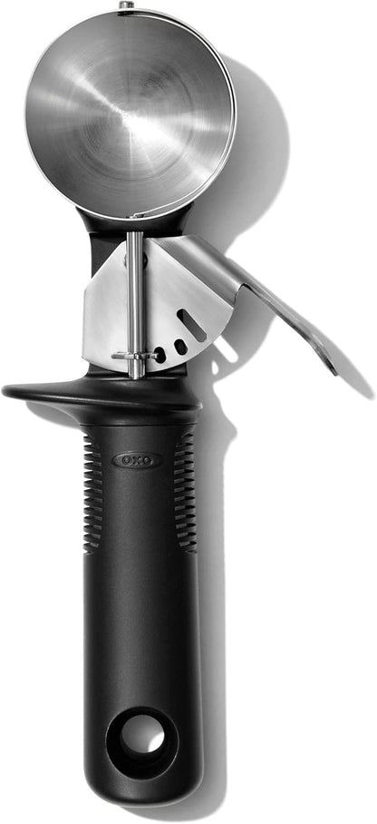 OXO Good Grips Classic Swipe Ice Cream Scoop - Black, Stainless Steel | Easy-Release Swipe Mechanism, Non-Slip Grip, Hard Ice Cream, Dishwasher Safe, Kitchen Tools1