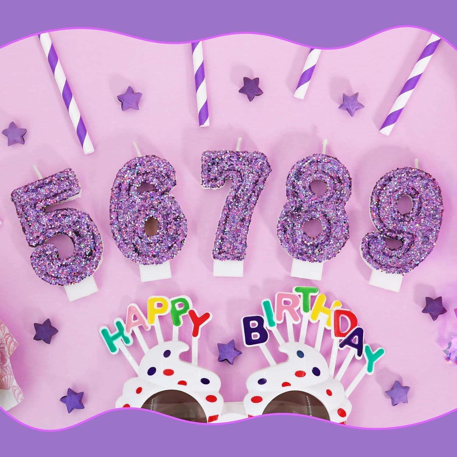 deep-purple-glitter-number-7-candle-purple-birthday-decorations
