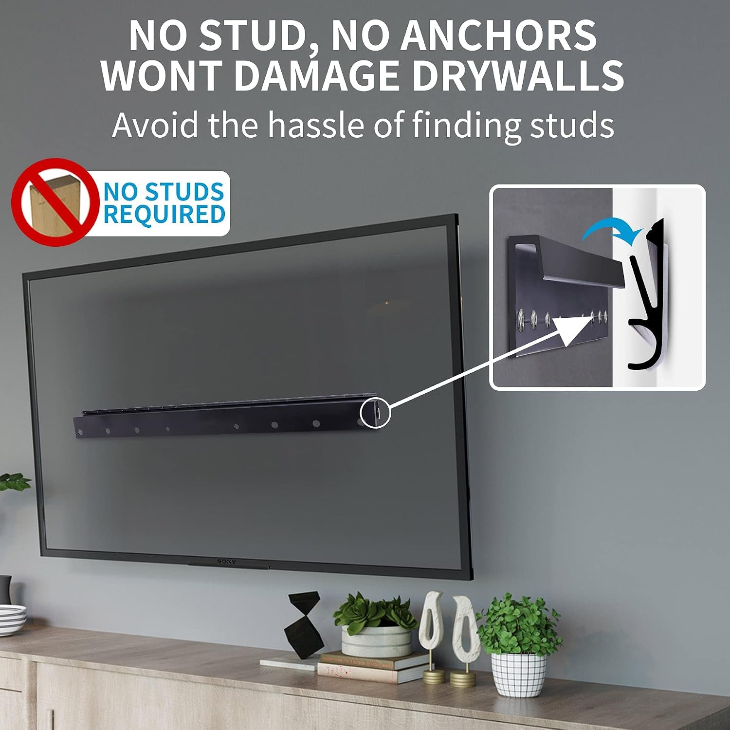 studless-drywall-tv-mount-for-13-55-inch-tvs-no-stud-tv-wall-bracket-max-vesa-400x400mm-up-to-100-lbs-universal-fits-most-led-lcd-plasma-flat-curved-screen-tvs-monitors-upgraded-bubble-level