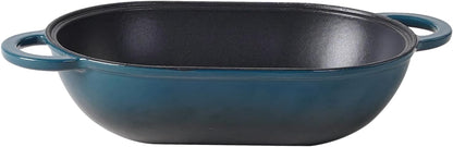 Enameled Cast Iron Bread Pan Dutch Oven with Lid and Loop Handles - Dark Teal Blue – Oven Safe Form for Baking and Cooking, Artisan Bread Kit - Loaf Pan4