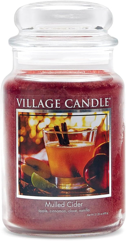 Mulled Cider Large Glass Apothecary Jar Scented Candle, 21.25 Oz, Red1
