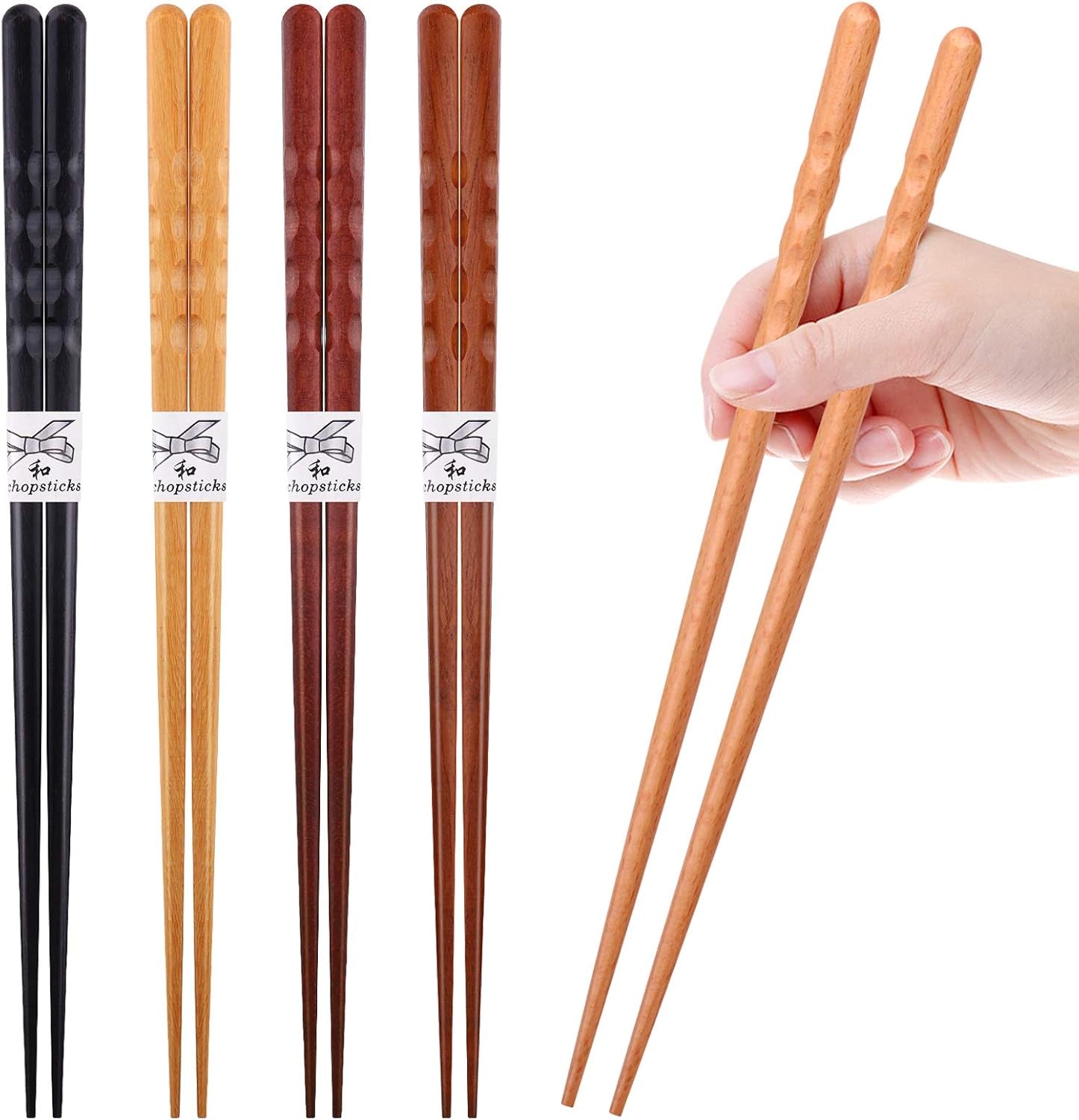 reusable-chopsticks-japanese-natural-wooden-5-pairs-classic-style-lightweight-hand-carved-safe-chop-sticks-8-8-inch-22-5cm-gift-set-japanese-natural-wood-no-slip-hand-carved-lightweight-easy-use-food-safe-multicolor-5-pairs-perfect-gift-box