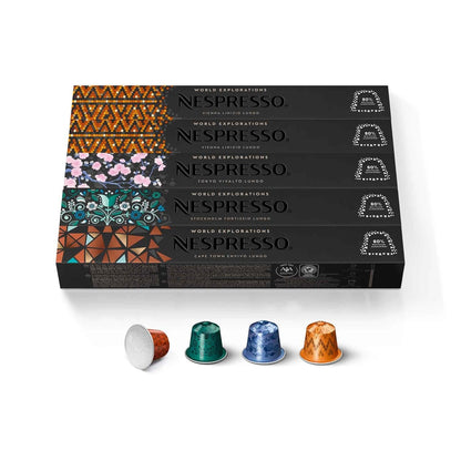 Nespresso Original, Morning Lungo Blends Variety Pack, 50-Count Coffee Pods | Capsules Pack of 11
