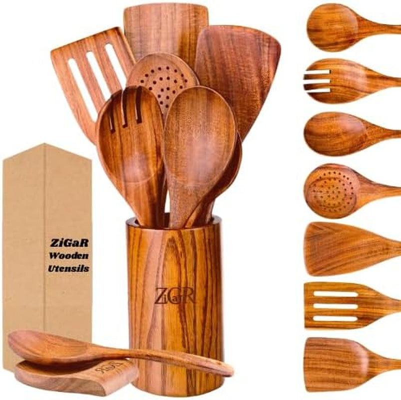 wooden-spoons-for-cooking-9-pieces-natural-teak-wood-kitchen-utensils-set-with-utensil-holder-spoon-rest-durable-heat-resistant-safe-smooth-curved-grip-non-scratch-non-stick-spatula