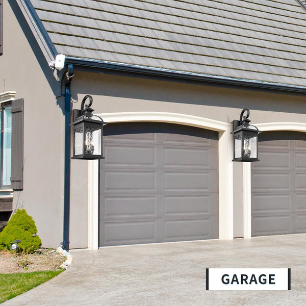 Outdoor Lights Fixtures Wall Mount, Extra Large 26Inch Outdoor Wall Sconce Lights with Water Ripple Glass for House Front Porch Patio Garage E12 Bulb Base7
