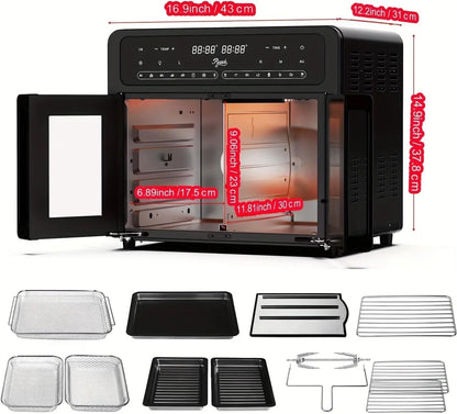 30Qtoversized French Door Air Fryer Toaster Oven Combination, Featuring 20 Cooking Functions and Digital Control, Compatible with 13" Pizza, Turkey (Black-25)5