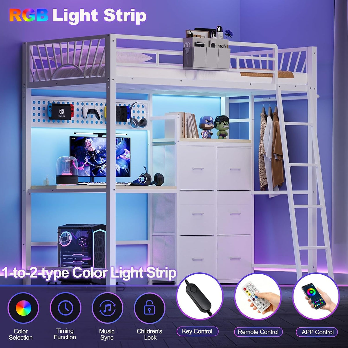 twin-loft-bed-with-desk-and-6-storage-drawers-metal-twin-size-loft-beds-with-charging-station-led-lights-bed-frame-with-hanging-rod-safety-ladder-guardrail-bedside-caddy-for-kids-teens