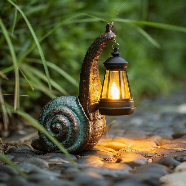 Solar Garden Snail Statue,Lawn Decor Statue for Patio, Balcony, Yard Ornament - Mothers Day Gifts for Mom Grandma Women1