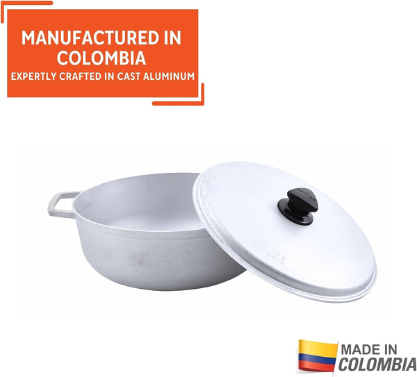 7.5 Quart Traditional Natural Made in Colombia Caldero with Lid for Cooking and Serving,Silver5