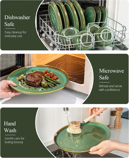 Dinnerware Sets for 4, Ceramic Plates and Bowls Sets (12 Piece)6