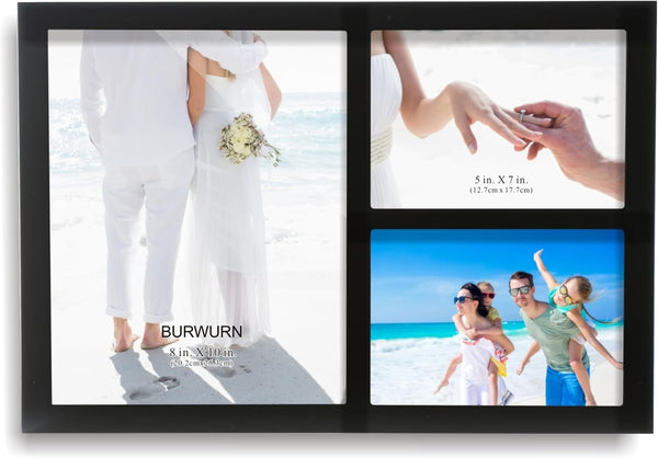 Collage Picture Frame Black Wood 8X10 3-Opening 1 Pack1