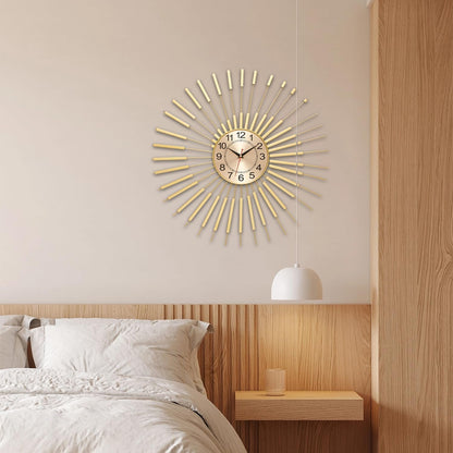 Large Wall Clocks for Living Room Decor 24 Inch Gold Starburst Wall Clock, Silent Non-Ticking Metal Wall Clocks Battery Operated, Mid Century Boho Farmhouse Modern Art Decor for Bedroom Office7