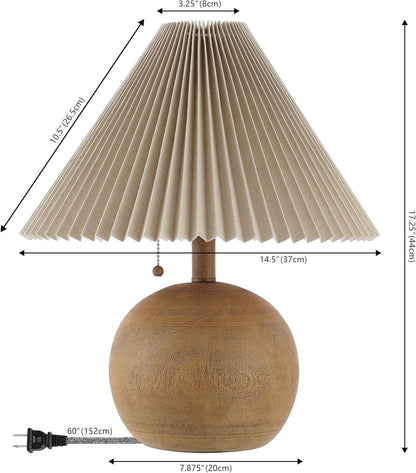 Aksel Sphere Table Lamp Coastal 17.25", Brown Wood Finish4