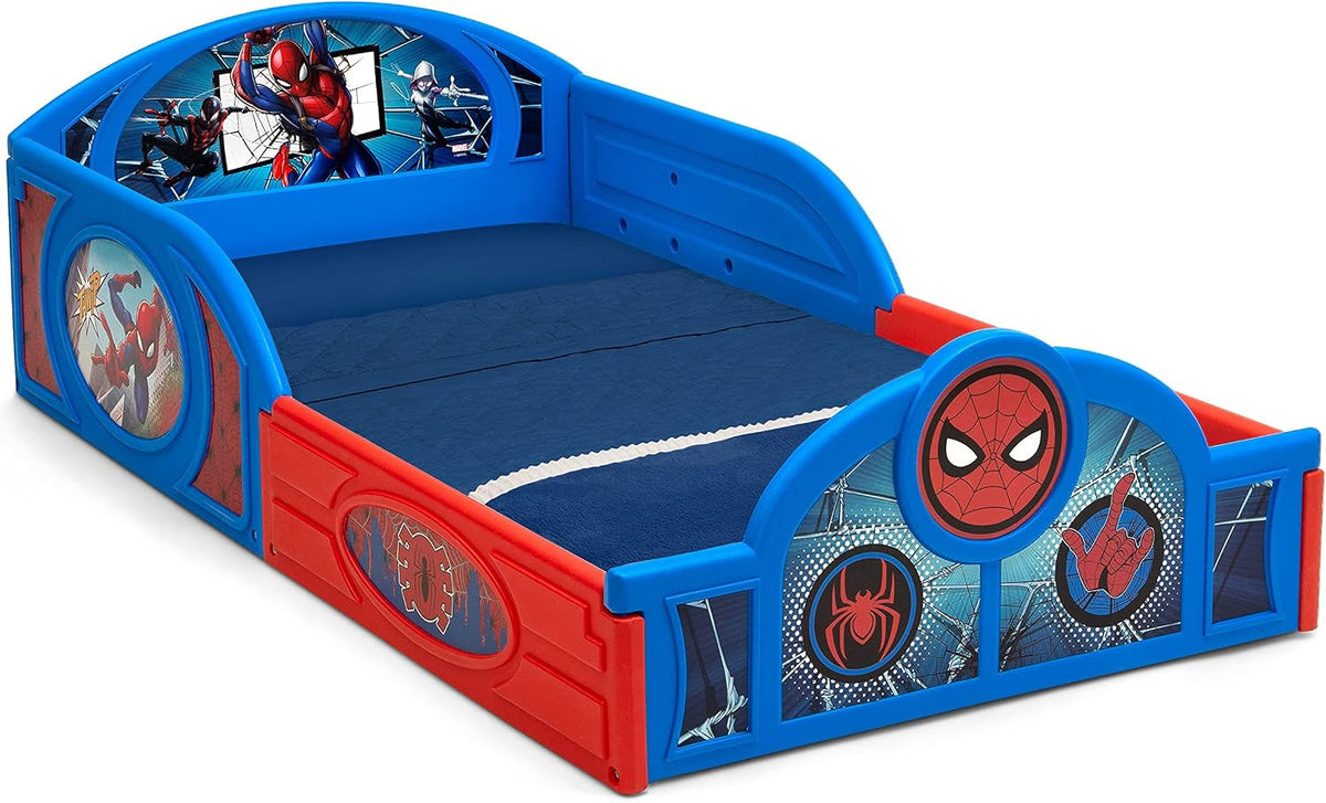 spider-man-plastic-sleep-and-play-toddler-bed-with-attached-guardrails