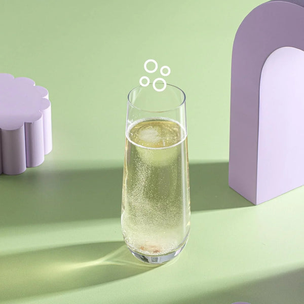 Milo Stemless Champagne Flutes Set of 8 Crystal Glasses. 9.5Oz Prosecco Wine Flute, Mimosa Glasses, Cocktail Glass Set, Water Highball Glass, Bar Glassware7