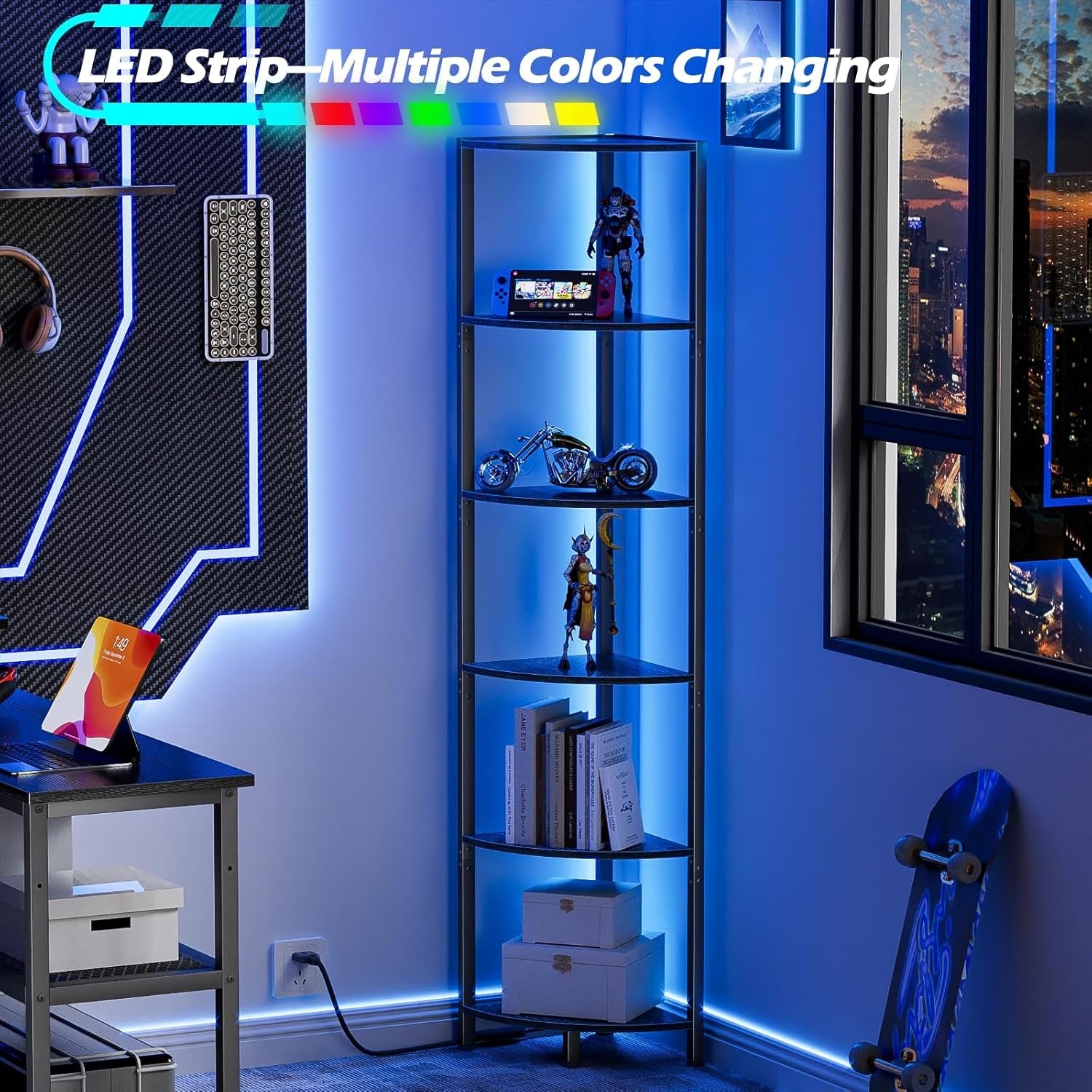 6-tier-corner-shelf-with-led-light-67-5-black-narrow-bookshelf-tall-standing-shelf-organizer-storage-rack-for-wall-corner-living-room-bedroom-metal-frame-wood-display-shelf
