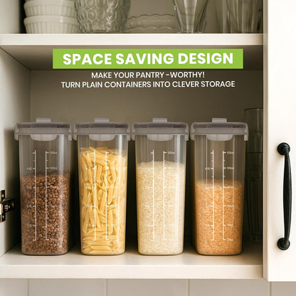 Cereal Containers Storage Set with Lids, 4 Pack, 4L, Clear7