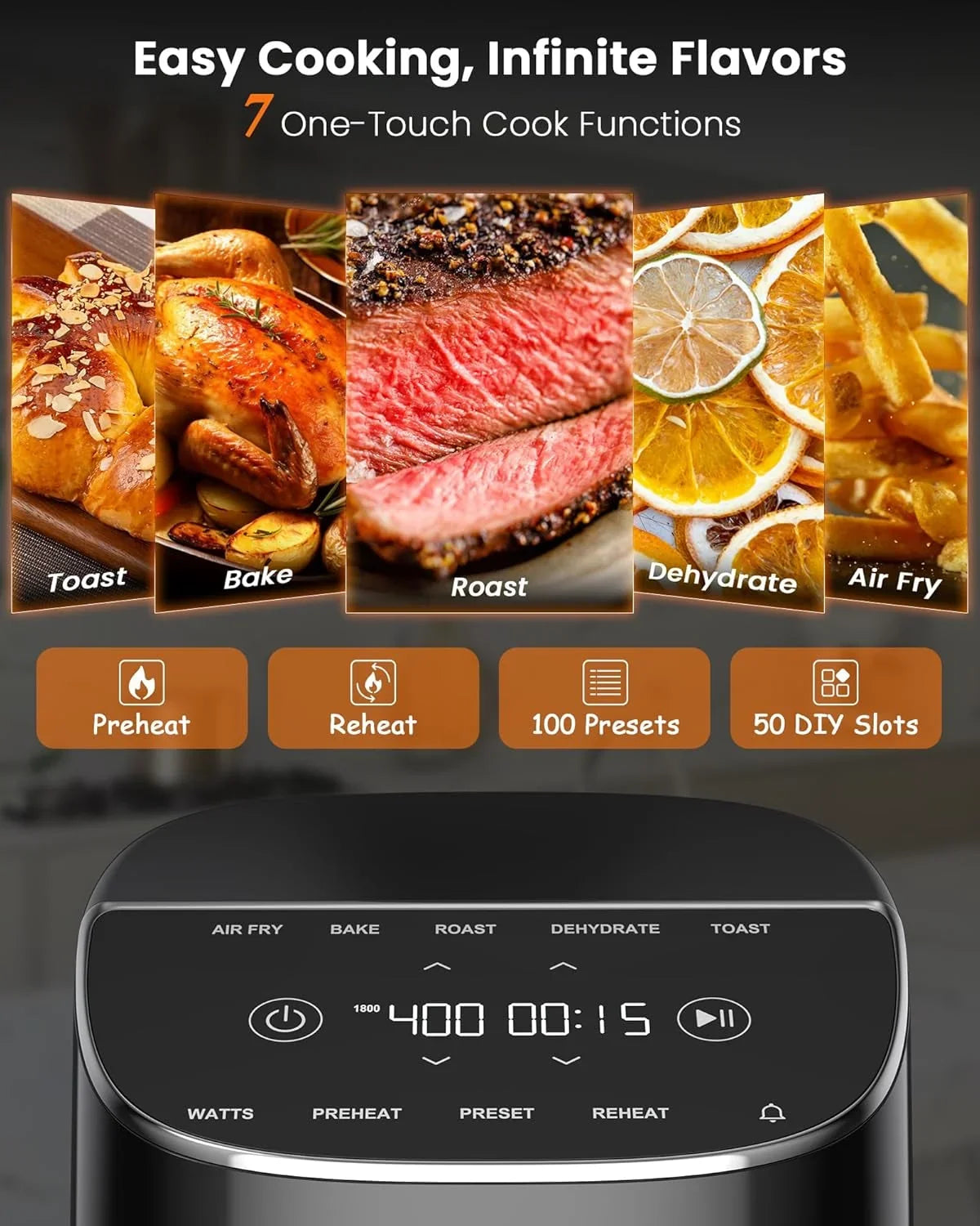 brio-plus-air-fryer-8-qt-new-improved-pfas-free-ceramic-coating-7-digital-one-touch-modes-air-fry-bake-roast-dehydrate-toast-reheat-preheat-150-presets-50-f-400-f-700-1500-1800w-black