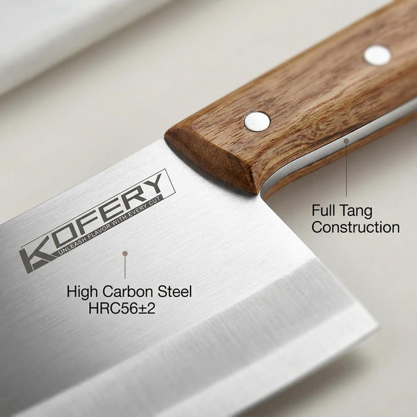 7.3" Carbon Steel Meat Cleaver for Heavy Duty Bone Chopping4