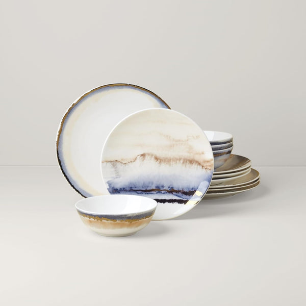 Summer Radiance Bone China 12-Piece Dinnerware Set for 45