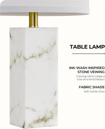 22" Table Lamps Set of 2, Ink-Wash Inspired Stone Lamps with Night Light3