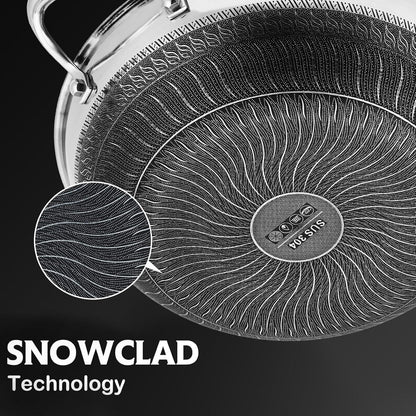 Hybrid Nonstick Stainless Steel Wok Pan 12 Inch with Lid – Snowclad Technology, Induction Compatible, PFOA Free, Dishwasher Safe, Ideal for Stir-Fry – Comes with Lid5