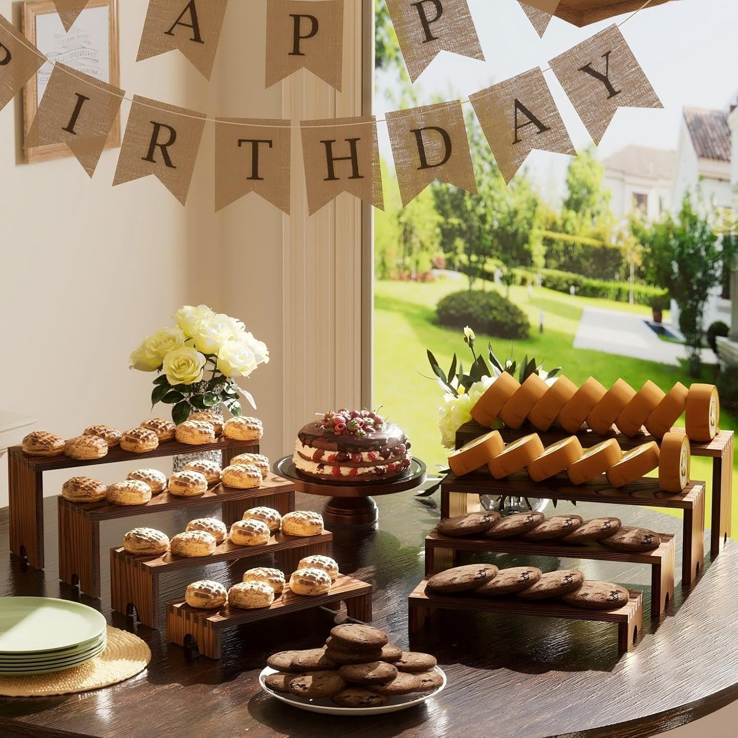 2-set-wooden-tiered-risers-display-stands-for-vendor-events-stackable-wood-cupcake-display-stand-farmhouse-decor-wood-dessert-table-display-set-vendor-booth-display-items-food-display-risers-for-party