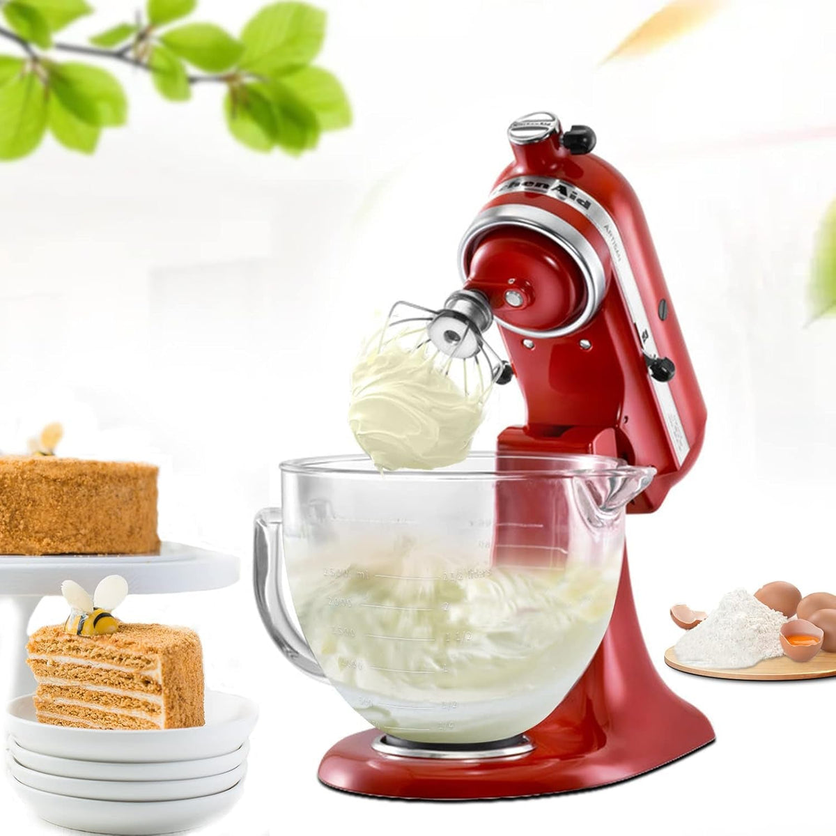 tilt-head-stand-mixer-glass-bowl-5-qt-compatible-with-kitchenaid-artisan-5ksm125-5ksm150-5ksm175-5ksm7580-ksm150-rrk150-k45-k45ss-ksm75-ksm90-ksm95-classic-without-lid