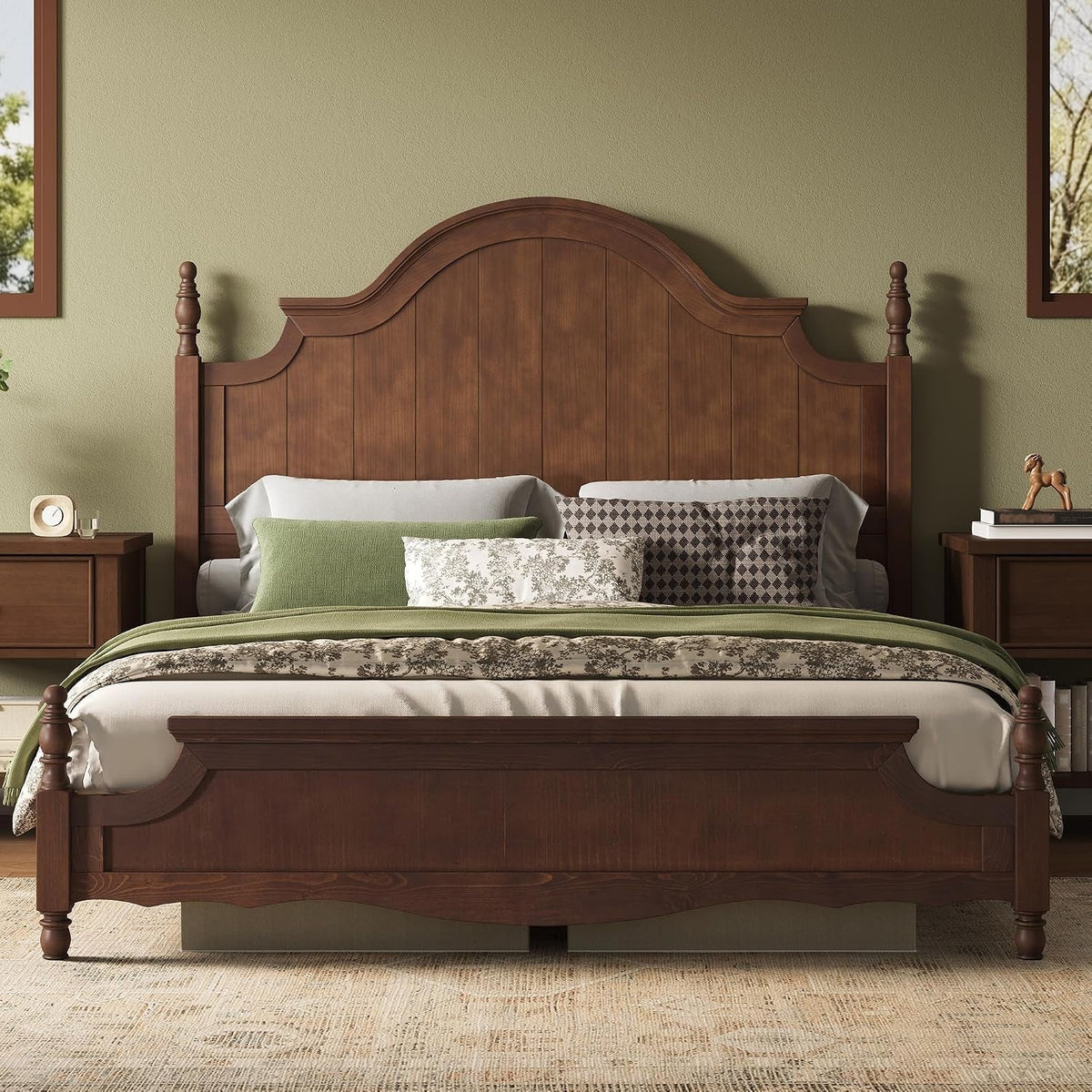 queen-solid-wood-poster-bed-with-arched-headboard-dark-walnut