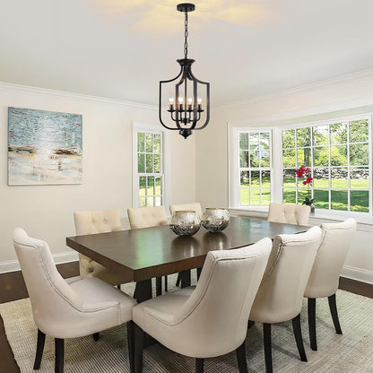 12.99'' Black Chandelier 4-Lights Farmhouse Chandeliers for Dining Room5