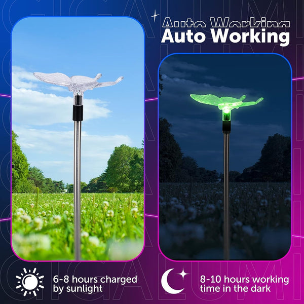 Solar Garden Lights Outdoor Waterproof Butterfly Path Lights 3 Pc5