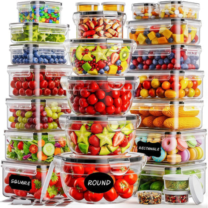 50 PCS Food Storage Containers with Lids Bpa-Free (25 Containers & 25 Lids)1