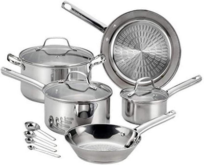 Performa Stainless Steel Cookware Set 12 Piece Induction Oven Broiler Safe 500F Pots and Pans, Dishwasher Safe Silver1