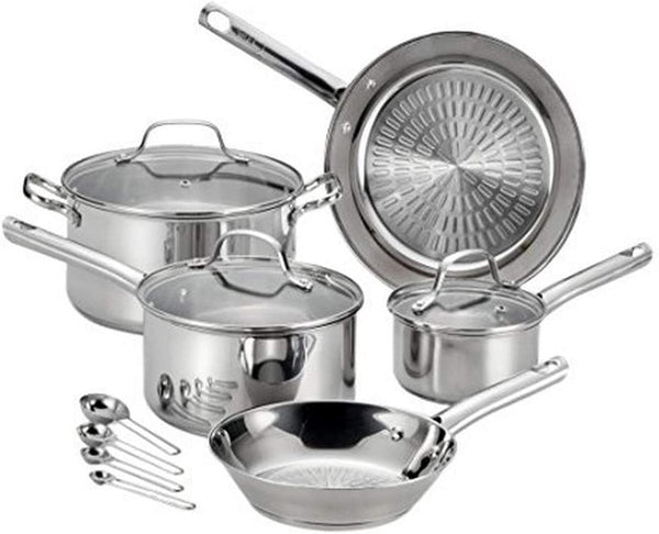 Performa Stainless Steel Cookware Set 12 Piece Induction Oven Broiler Safe 500F Pots and Pans, Dishwasher Safe Silver1