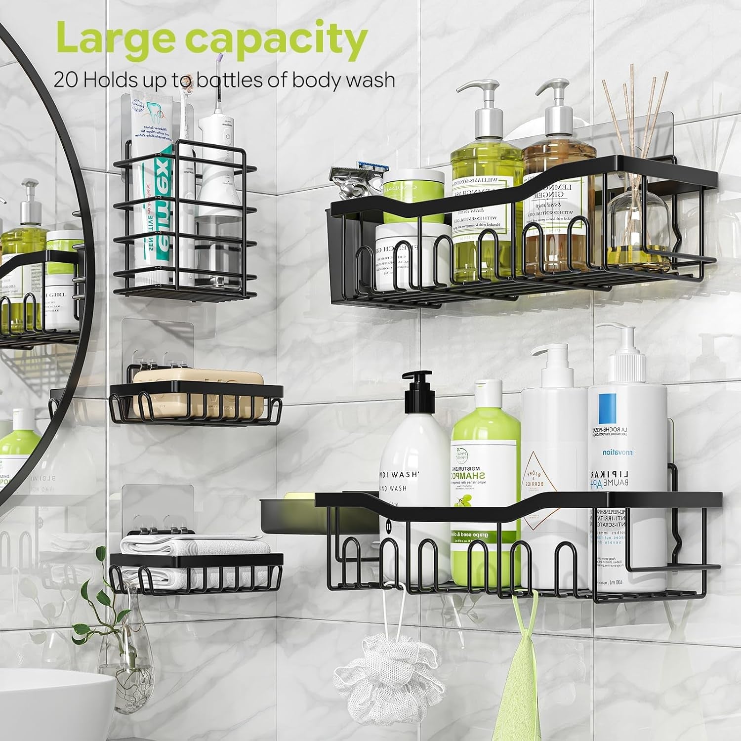 adhesive-shower-caddy-5-pack-large-capacity-shower-shelves