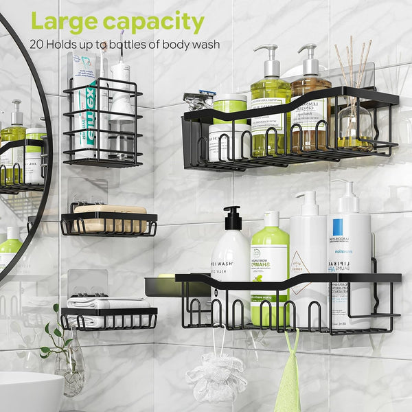 Adhesive Shower Caddy, 5-Pack Large Capacity Shower Shelves5