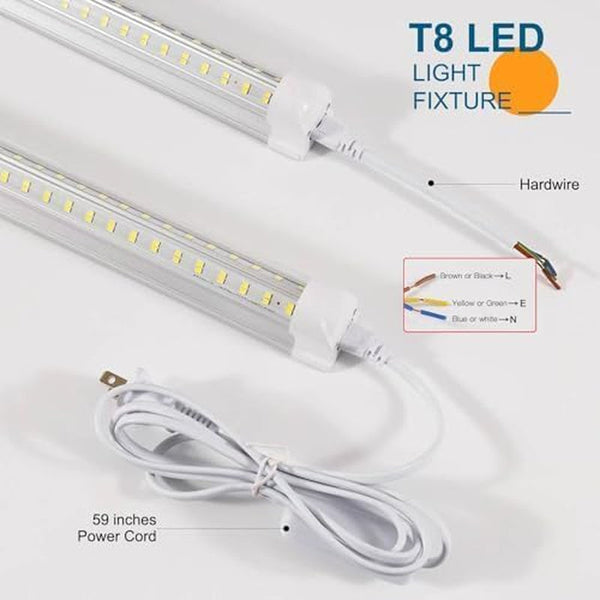 3FT Lights 36W 6500K 5000LM Daylight,Foot Led Shop Lights 110V Linkable Clear Cover Integrated V-Shape for Shop Garage Warehouse Workshop Commercial Bay Lighting(2-Pack)3
