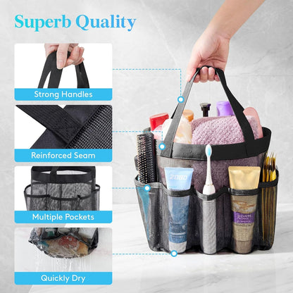 Mesh Shower Caddy Portable, Dorm Room Essentials, 1 Pack, Black5