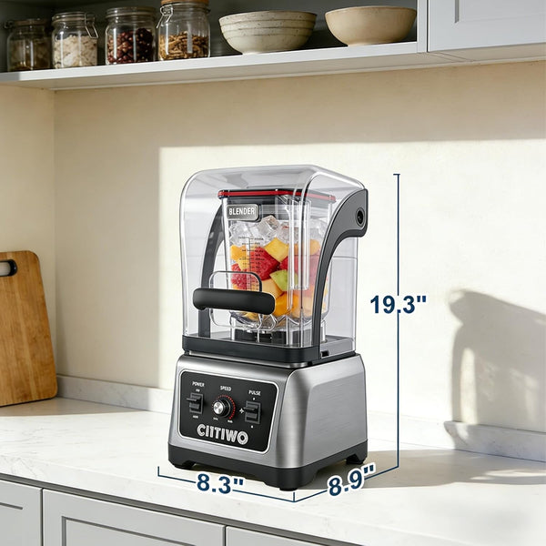 Cittiwo Commercial Blender with 64Oz Jar, Self-Cleaning Smoothie Blender | Countertop Blender for Smoothie, Frozen Drinks, Ice Crushing, Adjustable Speed Blending, Pulse Control, Low Noise6